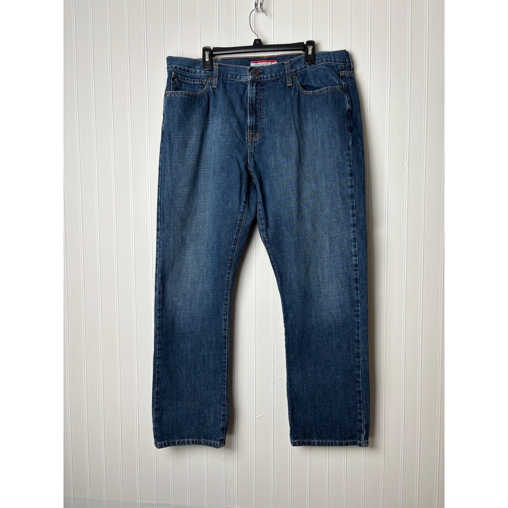 Tommy Hilfiger Mens Straight Leg Jeans Medium Wash Blue Denim 40x32 S681-3 TB